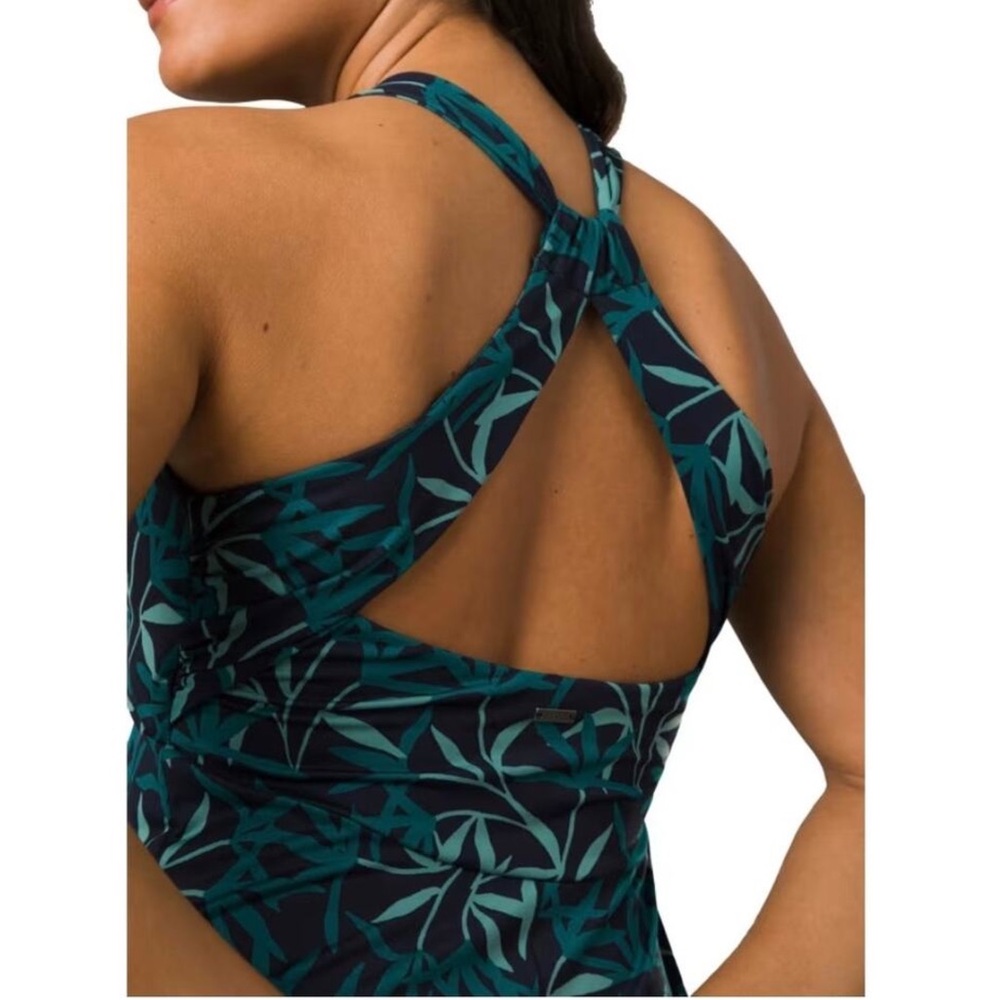 PRANA Jewel Lake Tropical Leaves Halter Dress - Picture 4 of 16